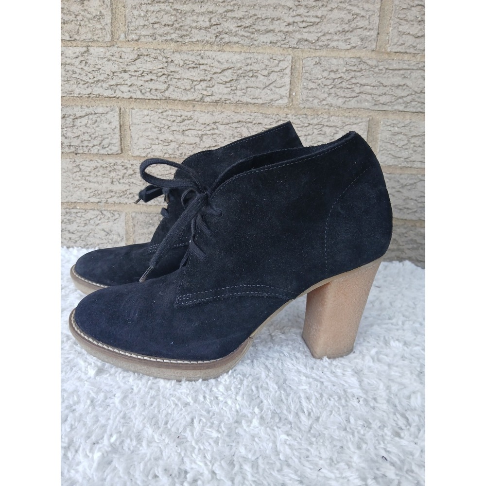 J. Crew MacAlister Black Seude High Heel Ankle Boots Sz 8 Made In Italy
